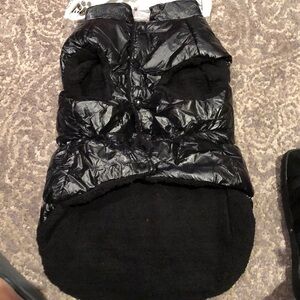 Chic Dog dog vest in black shiny vinyl with Sherpa interior XXXL fits large dog